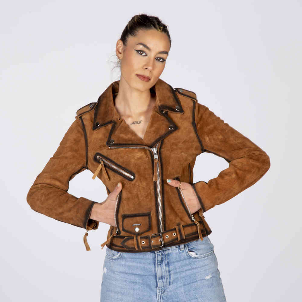 New Rock - W-NRLWJ066-S1 Leather jacket - Brown/Black